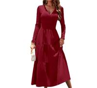 KBRPEY Vestidos Casual para Mujer de Manga Larga Vestido Mujer Elegante Suelto y de Color Sólido Vestido Largo de Otoño e Invierno Vestidos de Fiesta para Mujer