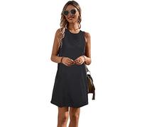 KBRPEY Vestidos Mujer Casual Verano Vestido Casual Boho Elegante Vestidos Sin Mangas Vintage Falda de Playa Estampado de Flores Mini Vestido Vestido Midi de Playa