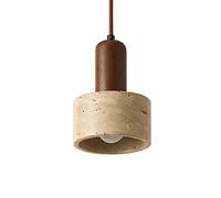 KBUUKYYXouy Lámpara colgante de un solo cabezal con base E27, lámpara araña estilo industrial japonés, cuerpo madera maciza creativa, pantalla mármol, accesorios iluminación decorativos