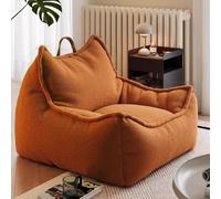KBZSlyn Bean Bag Chair Cover (No Filler) Sofa Lazy Sack Ultra Soft Bean Bags Chairs Lazy Lounger Giant Bean Bag Chair Sofa For Adults Teens For Living Room, Bedroom Or Balcony(Brown,Single)