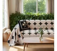 KBZSlyn Fundas de sofá de Tela de Chenilla Antideslizantes, for Todas Las Estaciones, a Prueba de Mascotas, Lavables a máquina, con Estampados de Lunares Blancos y Negros.(Coffee Pink,XXX-Large)