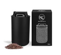 KC Kitchen & Co. Lata de café hermética para 1 kg de granos de café - Lata de almacenamiento de acero inoxidable con tapa al vacío y tapón de aroma, lata de almacenamiento para café, té, azúcar