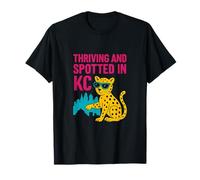 KC Leopard Pattern Kansas City Bold Graphic Print para Mujer Camiseta