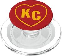KC Red Kansas City Corazón Rojo & Amarillo KC Iniciales Corazón Rojo PopSockets PopGrip para MagSafe