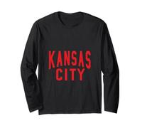 KC Rojo y Negro Kansas City Old School Throwback Manga Larga
