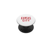 KC Rojo y Negro Kansas City Old School Throwback PopSockets PopGrip Adhesivo