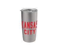Kc Rojo y Negro Kansas City Old School Throwback Vaso térmico de acero inoxidable de doble pared