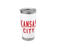 Kc Rojo y Negro Kansas City Old School Throwback Vaso térmico de acero inoxidable de doble pared