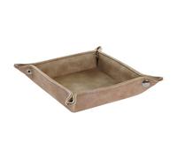 KCASA Bandeja vaciabolsillos Piel Color Marron 18x18 cm (Marron)