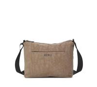 KCB Bandolera Grande Hide | Gran Capacidad y Organización | Bolsillos Multiusos con Cremallera | Material Resistente | Asas Ajustables | 100% Vegano | Color Taupe