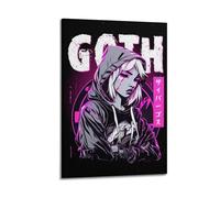 KCBCMFDS Póster de anime gótico de niña triste, póster decorativo de lienzo para pared e impresión artística moderna para decoración de dormitorio familiar, 20 x 30 cm