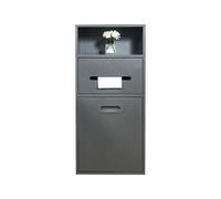 KCCRHIN Armario Empotrado De Ducha 4 En 1, Portarrollos Impermeable, Nicho De Pared con Papelera De Acero Inoxidable 304, Armario Oculto Multifuncional para El Baño,Gris,C