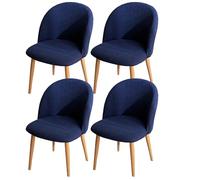 KCCRHIN Funda Silla Redonda De Comedor Pack 2/4/6 Fundas Sillas Curvas Funda para Silla Respaldo Redondo Funda para Silla Cubiertas para Silla Colores Sólidos para Salón Cocina,Blue 4pcs