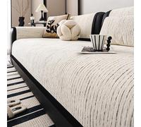 KCCRHIN Funda Sofá Estilo Moderno Funda De Sofa 3 Plazas Cubre Sofa Chaise Longue 1-4 Plazas Antideslizante Fundas para Sofa Cheslong Lavable Protector Sofa para Mascotas,Beige,110 * 110CM