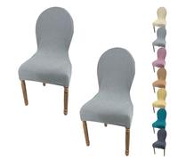 KCCRHIN Fundas Sillas De Comedor Pack 6/4/2 Fundas Sillas Boda Respaldo Alto Cubierta De Silla con Respaldo Redondo Fundas para Sillas Ajustables Elásticas De Comedor Boda Cocina,B 2pcs