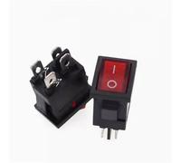 KCD1 15 * 21mm ON-OFF Boat Rocker 6A 250V AC 10A 125V 4Pin Red Green Light Switch 1Pcs(4P2T red light)