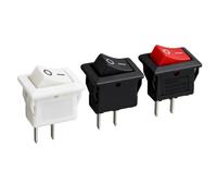 KCD11-101 interruptor basculante ON/OFF 2 pines Mini pulsador 10x15mm 3A 250V negro rojo blanco 3/6/10 Uds(10PCS black)