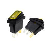 KCD3 1 pieza/5 piezas 3 pines 12 V 220 V LED luz 20 A encendido/apagado interruptor basculante rectangular largo impermeable IP67 tablero de instrumentos del automóvil de envío(Yellow,1pcs,220V)