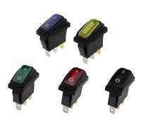 KCD3 1 Uds 5 uds 3 pines 12V 220V luz LED 20A encendido/apagado interruptor basculante largo Rectangular impermeable IP67 salpicadero de coche tipo barco(Red,12V_5PCS)