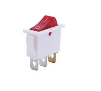 KCD3 220V ON/Off SPST Rocker Switch Single Pole Single Throw 2 Position 20A 125VAC with LED Light 3 Pins/ 2 Pins(3PIN A Red) Controls Switches