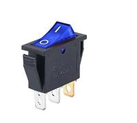 KCD3 220V ON/Off SPST Rocker Switch Single Pole Single Throw 2 Position 20A 125VAC with LED Light 3 Pins/ 2 Pins(3PIN Blue)