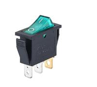 KCD3 220V ON/Off SPST Rocker Switch Single Pole Single Throw 2 Position 20A 125VAC with LED Light 3 Pins/ 2 Pins(3PIN Green) Controls Switches