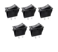 KCD3 con interruptor basculante LED de 3 pines, interruptor de encendido/apagado para equipos eléctricos, para uso doméstico 20 A, 125 V CA(2P Black,20PCS)