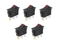 KCD3 con interruptor basculante LED de 3 pines, interruptor de encendido/apagado para equipos eléctricos, para uso doméstico 20 A, 125 V CA(3P Red dot,20PCS)