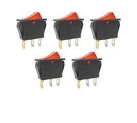 KCD3 con interruptor basculante LED de 3 pines, interruptor de encendido/apagado para equipos eléctricos, para uso doméstico 20 A, 125 V CA(3P Red,100PCS)
