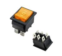 KCD4 1PCS Rocker Switch Power Switch ON-Off-ON 3 Position 6 Electrical Equipment with Light Switch 16A 250VAC/ 20A 125VA(Yellow ON-Off-ON) Controls Switches