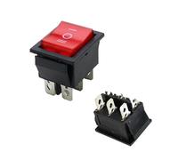 KCD4 1PCS Rocker Switch Power Switch ON-Off-ON 3 Position 6 Electrical Equipment with Light Switch 16A 250VAC/ 20A 125VA(Red ON-Off-ON) Controls Switches