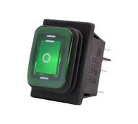 KCD4-203 interruptor basculante resistente 16A 250VAC 30x22mm T85 6 pines encendido apagado 12V 220V luz roja verde azul 1 Uds(Green with Light,ON-OFF-ON_220V)