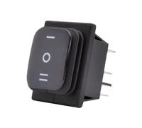 KCD4-203 interruptor basculante resistente al agua 16A 250VAC 30x22mm T85 IP65 6 pines DPDT ON OFF ON 12V 220V luz roja verde azul * 2 uds(Black No Light,12-24V)