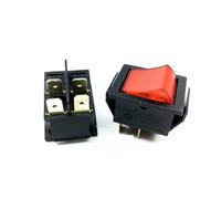 KCD4 25x31mm Big Ship Type Switch Red 4 Pin 2 Position 16A 250V 20A 125VAC ON-OFF Rocker Switch With a red light