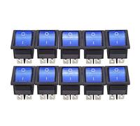 KCD4 Rocker Switch 6 Pin | Blue Plastic with Indicator for Household Appliances/Machine Tools | 10Pcs Replacement Kit AC 16A 250V