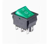 KCD4 Rocker Switch ON-OFF ON-OFF-ON 6PIN Electrical Equipment With Light Power 16A 250VAC /250A 125V 1Pcs(6P3T green light)