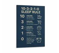 KCDFDVJFBM 10 3 2 1 0 Rule Poster Sleep Schedule Chart Bedtime Routine Canvas Wall-Art for Home Office Decor(Framed,16x24inch(40x60cm))