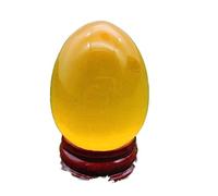 KCDFDVJFBM 1PC Big Yellow Eye Stone Egg Shaped Gemstone Crystal Stones and Minerals (Size : 1PC)