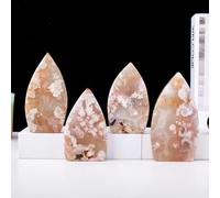 KCDFDVJFBM 1PC Cherry Agate Crystal Hand-Carved Flame Shaped Stone Figurines Collection Home Decor (Size : 100-200g)