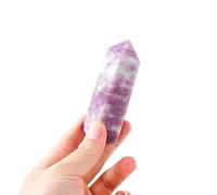 KCDFDVJFBM 1PC Crystal Plum Blossom Tourmaline Tetrahedral Column Handwork Carving Tower Gem Home Decoration Ornaments (Size : 50-70g)