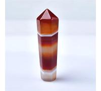 KCDFDVJFBM 1PC Crystal Point Sardonyx Stone Tower Home Decor Carnelian Hexagonal Column Red Agate DIY Gifts Ornaments