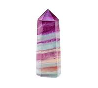 KCDFDVJFBM 1PC Naural Crystal Column Colorful Watermelon Fluorite Point Wand Quartz Tower Decoration Ornaments (Size : 50-70g)