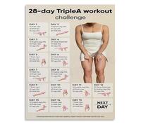 KCDFDVJFBM 28 Day Fitness Challenge Chart Wall-Art Poster Motivational Workout Plan Canvas Print for Home Office Bedroom Living Room(Unframed,12x18inch(30x45cm))