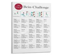 KCDFDVJFBM 30 Day Leg Fitness Challenge Poster Workout Calendar Exercise Chart for Women Men Home Training Wall-Art(Framed,08x12inch(20x30cm))