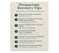 KCDFDVJFBM 7 Postpartum Recovery Self Care Steps Poster Essential Guide for Moms After Birth Wall-Art(Framed,08x12inch(20x30cm))