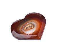 KCDFDVJFBM Agate Heart Shaped Hand Carved Polished Love Crystal Souvenir Home Decoration Collectible Gift (Size : 120-200g)