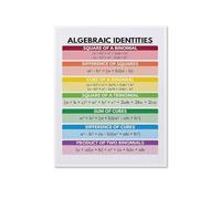 KCDFDVJFBM Algebra Rules Poster Mathematical Equations Chart Set Educational Wall Decor for Classroom High School College Math Teachers Students Study(Unframed,16X24inch(40X60cm))