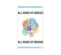 KCDFDVJFBM All Kinds Of Bodies All Kinds Of Brains Inclusion Poster Neurodiversity Classroom Decor SEL Counselor Office Diversity Acceptance Special Education Wall-Art(Framed,08x12inch(20x30cm))