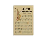 KCDFDVJFBM Alto Saxophone Fingering Chart Canvas Wall-Art Print Music Education Poster Alternative for Beginners Practice Room Studio Decor(Unframed,16X24inch(40X60cm))