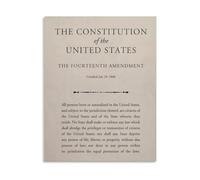 KCDFDVJFBM American History Fourteenth Amendment Birthright Citizenship Constitution Canvas Wall-Art for Living Room Office Decor(Framed,16x24inch(40x60cm))